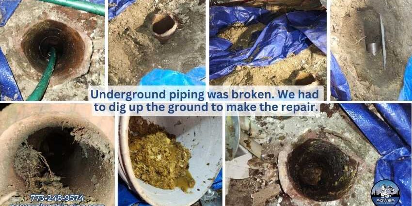 Underground sewer line repair